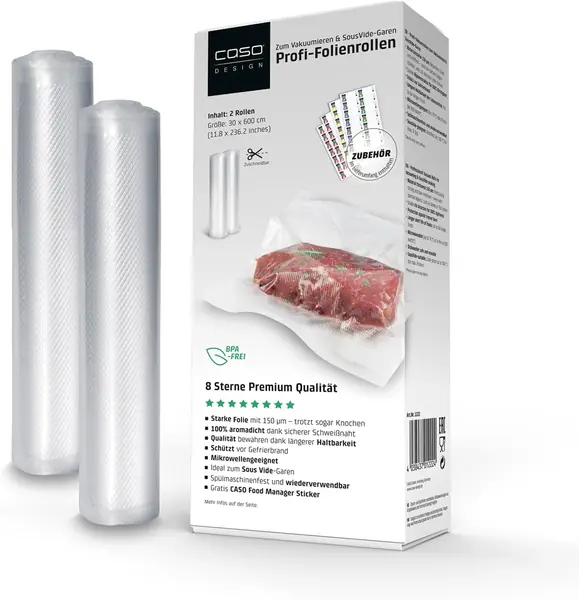 CASO 8 Sterne Profi- Folienrollen 30x600 cm / 2 Rollen