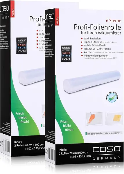 Caso Profi-Folienrollen 28 x 600 cm / 2 Rollen für